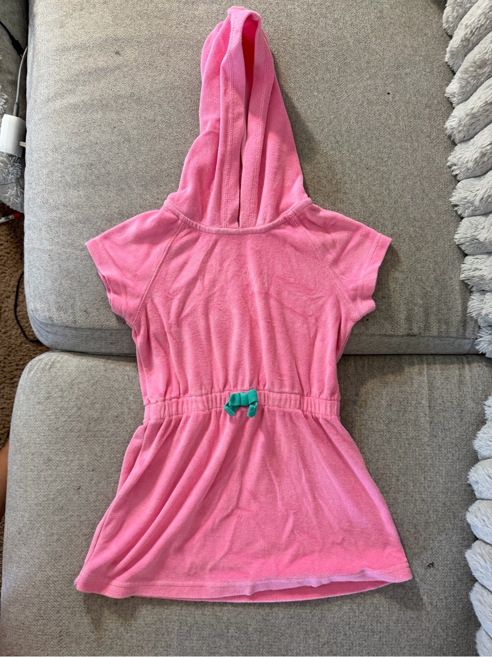 Pink Hooded Kids- Terrycloth Swimsuit cover